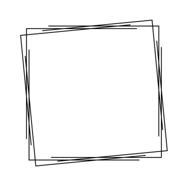 Beyaz Üzerinde Siyah Geometrik Çerçeve - Davetiye Kartları, Sinekler için Geometrik Sanat Dekoltesi Şablonu - Çizgi Sanat Vektörü Tasarımı