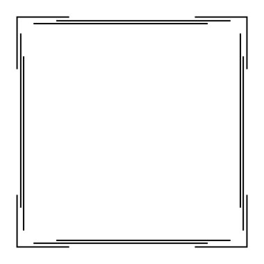 Beyaz Üzerinde Siyah Geometrik Çerçeve - Davetiye Kartları, Sinekler için Geometrik Sanat Dekoltesi Şablonu - Çizgi Sanat Vektörü Tasarımı