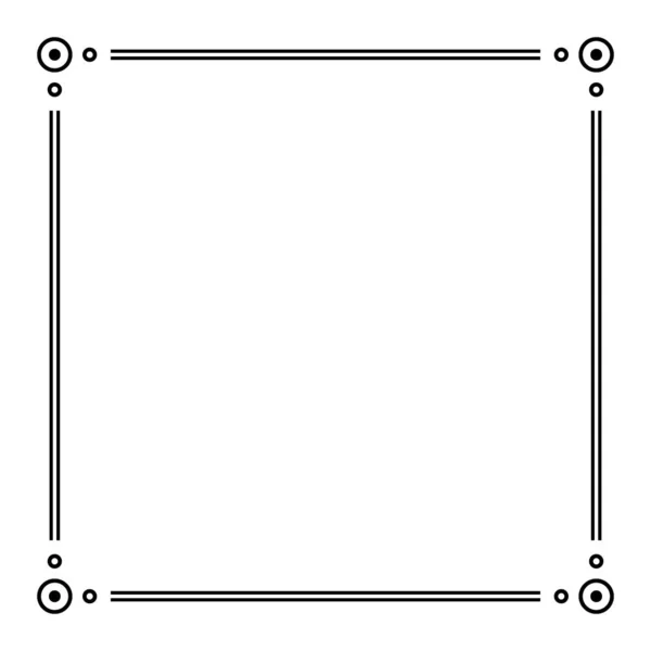 Zwart Geometrisch Frame Geïsoleerd Wit Geometrische Art Deco Style Sjabloon — Stockvector