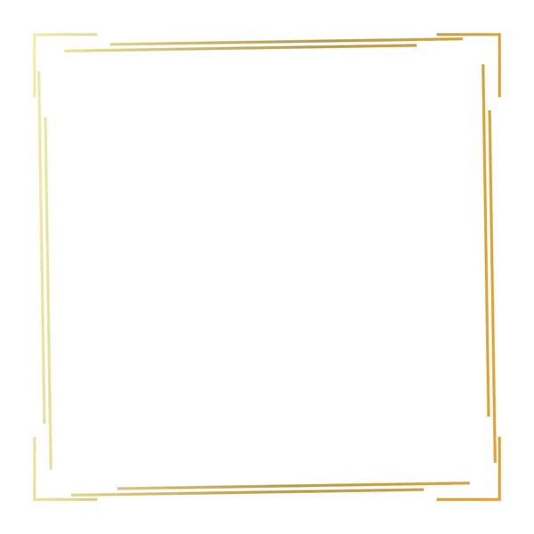 Golden Geometric Frame Isolated White Geometrical Art Deco Style Template — Stock Vector