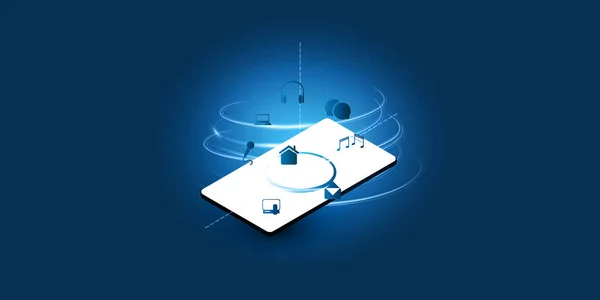 Abstract Blue Minimal Style Cloud Computing Δίκτυα Consumer Mobile Telecommunications — Διανυσματικό Αρχείο