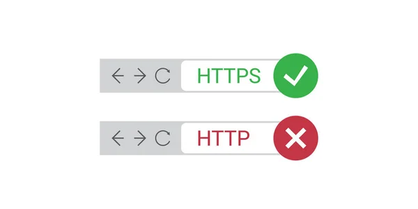 Browser Address Bars Showing Secure Insecure Web Addresses Mandatory Secure — Stock Vector