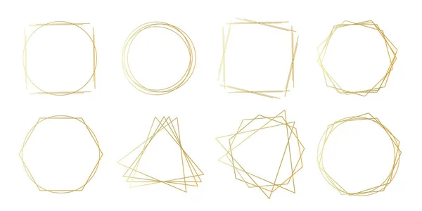 Conjunto Quadros Geométricos Dourados Estilo Art Deco Geométrico Clip Art —  Vetores de Stock