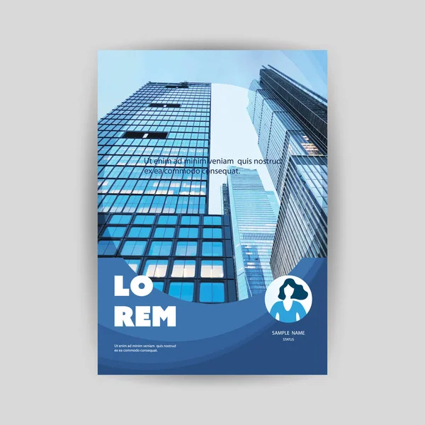 Modern Style Flyer Cover Design Voor Bedrijf Met Wolkenkrabber Urban — Stockvector