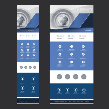 Yanıt Bir Sayfa Web Şablonu - Dünya Küresi Başlık Tasarımı - Masaüstü ve Mobil