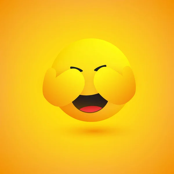 Kéz Kézben Zavarba Ejtő Nevetés Emoticon Csukott Szemmel Egyszerű Emoticon — Stock Vector