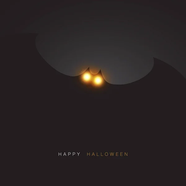 Happy Halloween Kartenvorlage Mit Fliegender Fledermaus Der Dunkelheit — Stockvektor
