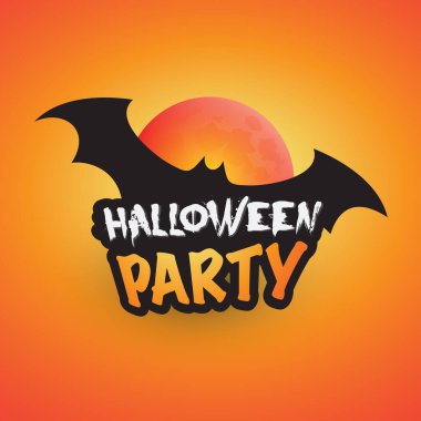 Uçan Yarasa ve Dolunaylı Cadılar Bayramı Parti Şablonu