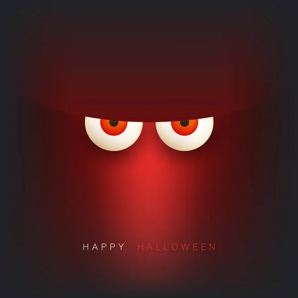 Happy Halloween Card Template Creepy Face Scary Pop Out Eyes — стоковый вектор