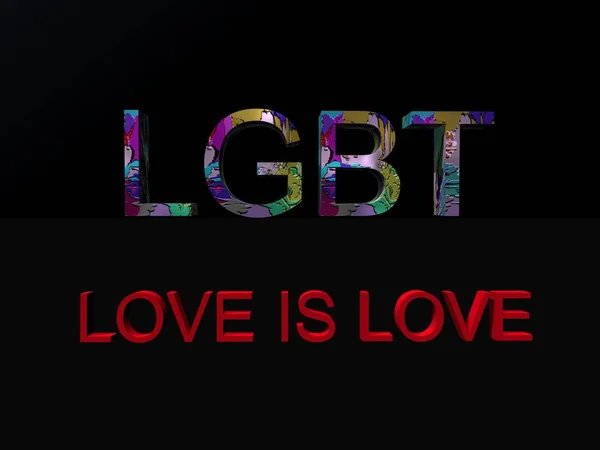 Lgbt adulto libertà amore colori - rendering 3d — Foto Stock