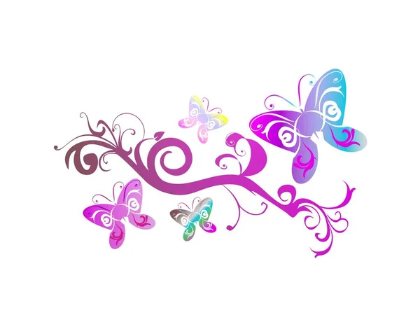 Molto bella illustrazione di farfalle - rendering 3d — Foto Stock