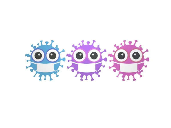 Zastavit koronavirus a bílé pozadí - 3d vykreslování Royalty Free Stock Obrázky