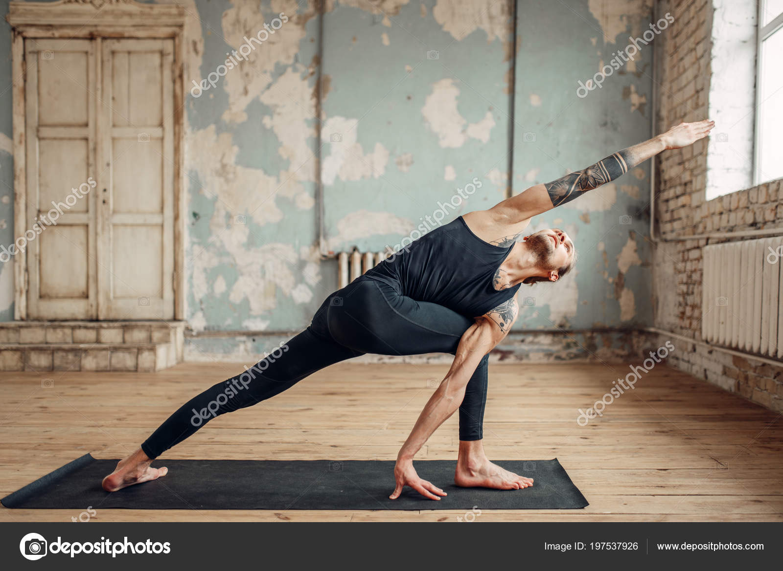 Young Man Doing Yoga Fitness Workout Gym Stock Photo Image By C Nomadsoul1 Young Man Doing Yoga Fitness Workout Gym Stock Photo Image By C Nomadsoul1