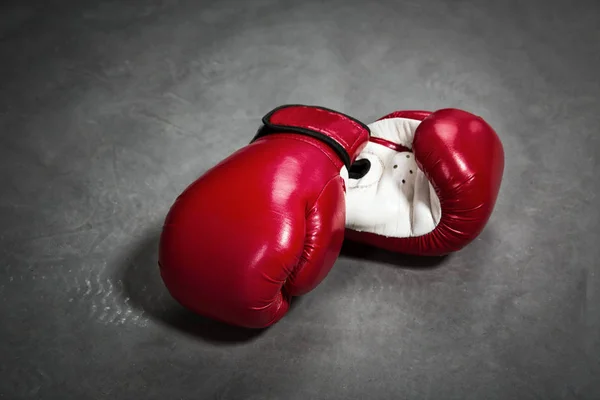 Kırmızı Boks Eldivenleri Portre Dövüş Sporu Kavramı Kutu Simgesi — Stok fotoğraf