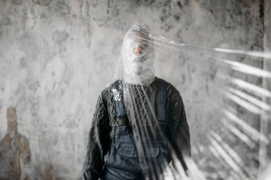 ambalaj film, grunge odası iç komik freak