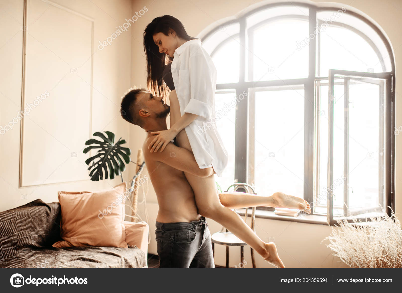 Husband Holding Wife His Arms Window Sunlight Erotica Bedroom Erotic Stock Photo by ©Nomadsoul1 204359594