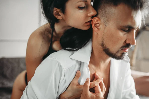 Sensualidad Hermosa Pareja Amor Erotismo Escena Erótica Relación Sexual Entre —  Fotos de Stock