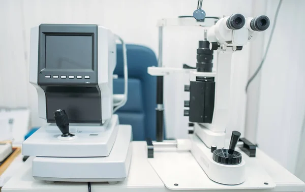 Equipment Diagnostic Vision Instrument Eyesight Test Oculist Cabinet Nobody Optician — Stock Photo, Image