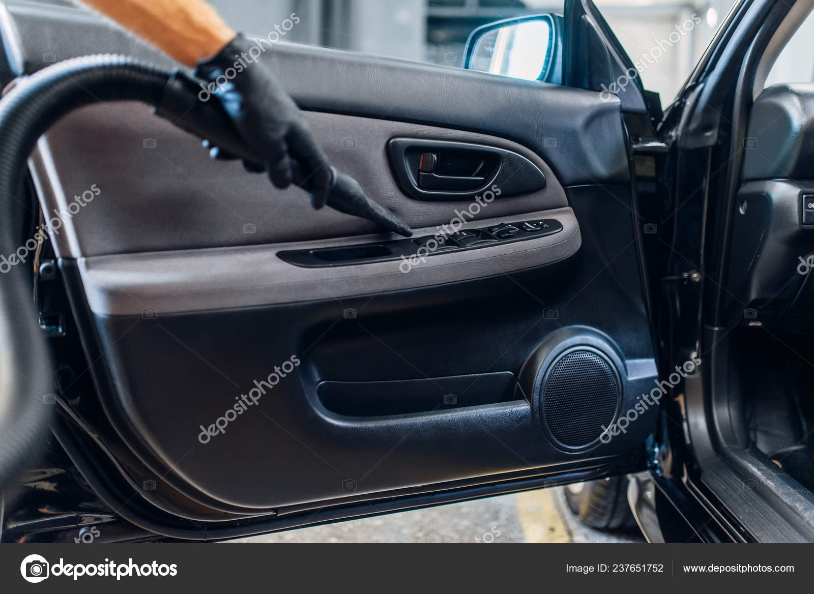 Automobile Detailing Service. Car Interior Cleaning Stock Photo