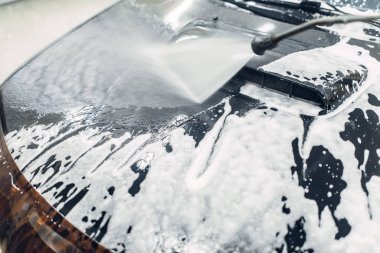 Cennet Servisi, hood araba temizlik, en iyi görünüm. Ayrıntılı, köpük yıkama otomatik