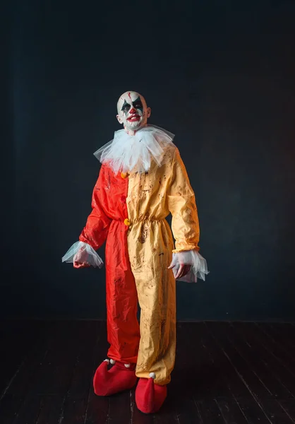 Clown Fou Avec Maquillage Costume Carnaval Fou Maniaque Monstre Effrayant — Photo