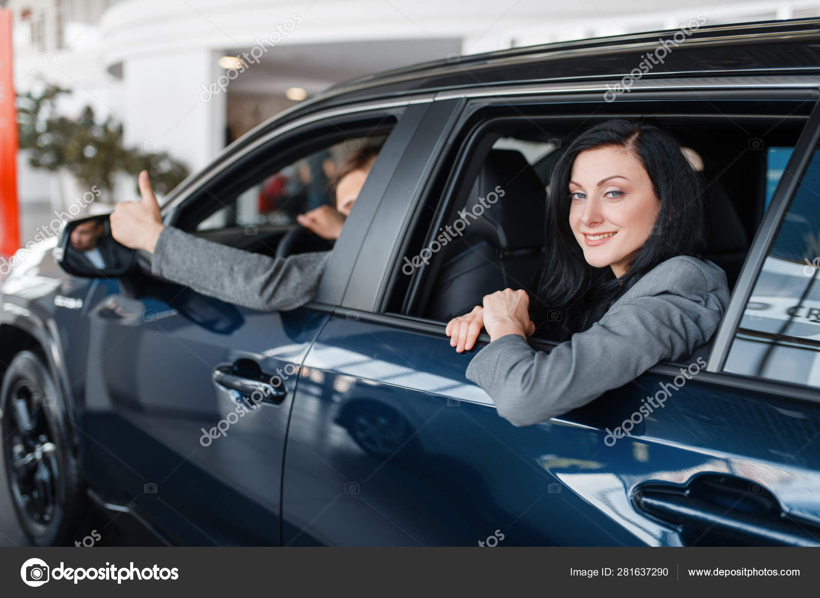 Happy Auto Sales >> Happy Couple Sitting New Car Showroom Male Female Customers Happy Auto Sales >> Happy Couple Sitting New Car Showroom Male Female Customers
