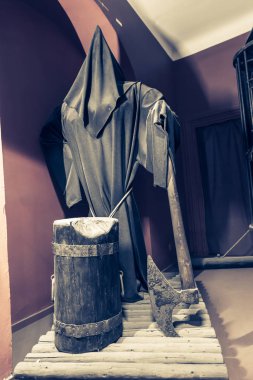 İdam baltası, Prag, Çek Cumhuriyeti'nde müze. Karanlık çağların engizisyon aleti. Seyahat ve turizm için ünlü Avrupa yeri