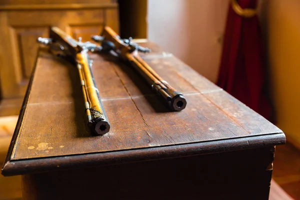Musée Avec Vieux Fusils Ancien Dépôt Armures Europe Armes Médiévales — Photo
