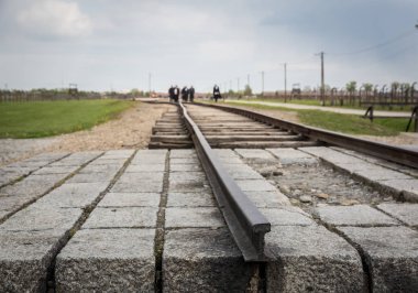 Alman toplama kampı Auschwitz Ii, Polonya'ya demiryolu. Yahudi halkının Nazi soykırımı kurbanları Müzesi
