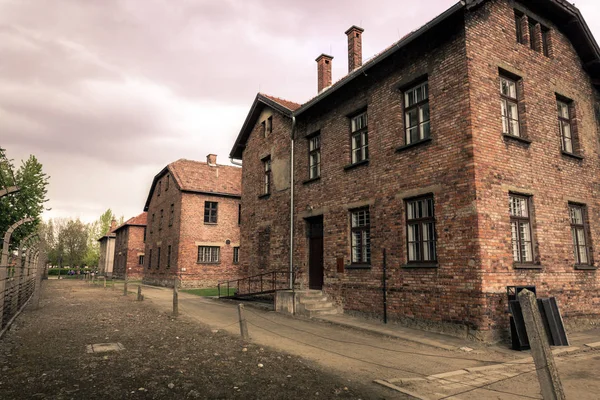 Koszary Dla Więźniów Niemiecki Obóz Koncentracyjny Auschwitz Birkenau Polska Muzeum — Zdjęcie stockowe