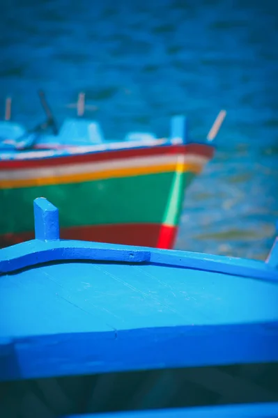 Blue Boat Detail Shallow Depth Field Stock Picture