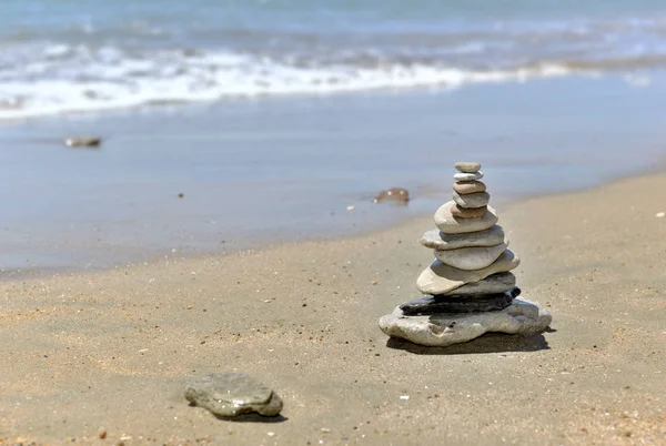 Галька Піску Перед Морем — стокове фото