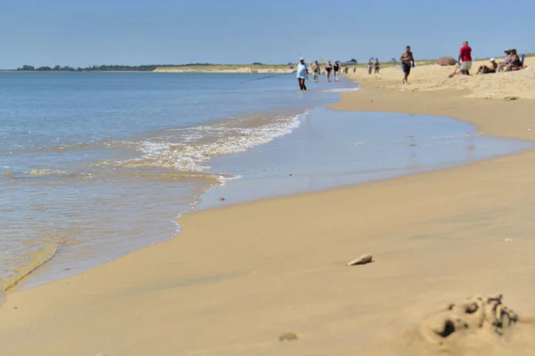 Playa Resort Con Gente Lejos Vendee Francia — Foto de Stock