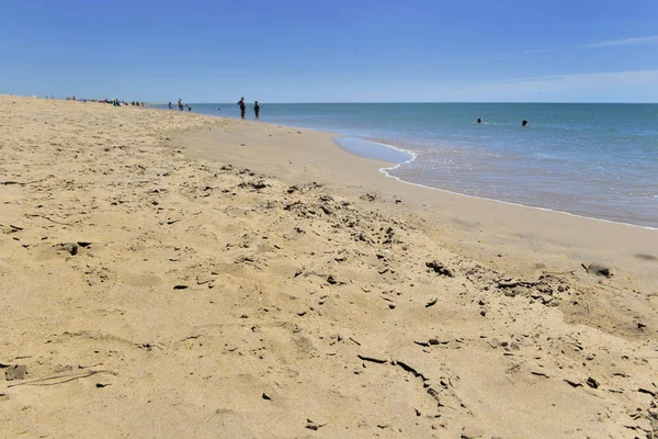 Stranden Semesterorten Med Folk Långt Vendée Frankrike — Stockfoto