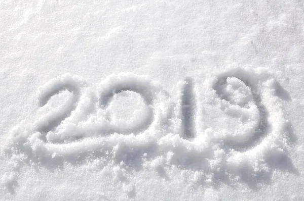 2019 Escrito Nieve — Foto de Stock