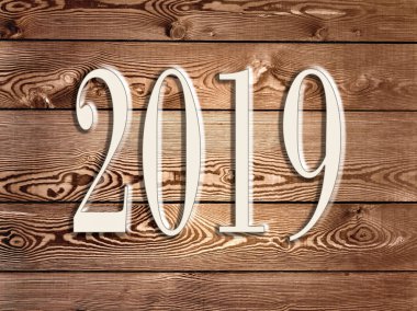 2019 bir rustik ahşap panel arka planda