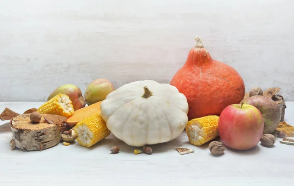 Various Colorful Autumnal Vegetables Fruits — Stock Photo, Image
