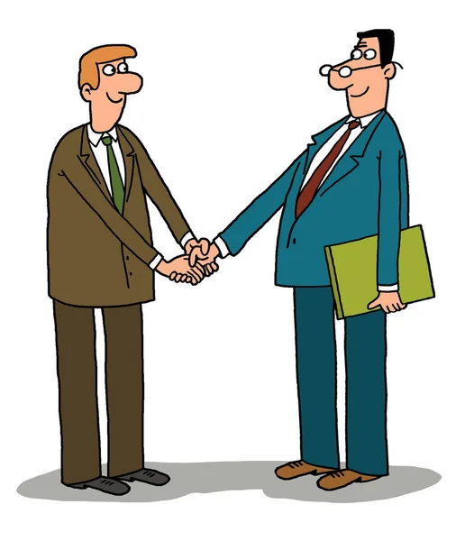 İki iş adamları katılıyorum, el sallamak