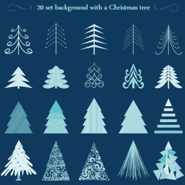 Yılbaşı ağaçlarıyla arka planlar kur.