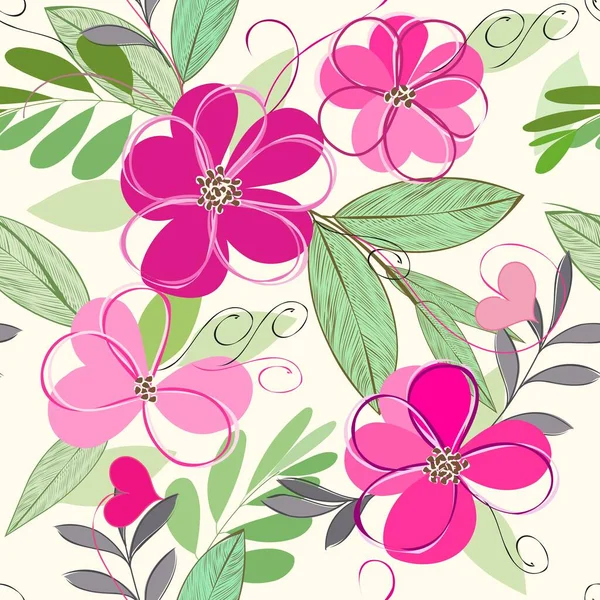 Abstract Flower Seamless Pattern Background — Stock Photo, Image