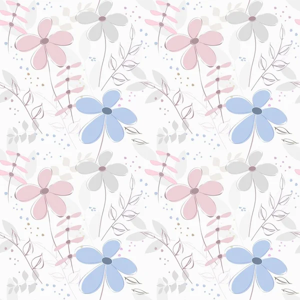 Abstrakte Blume Nahtlose Muster Hintergrund — Stockfoto