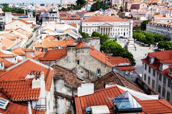 Υπερυψωμένη Θέα Στον Ορίζοντα Της Λισαβόνας Πορτογαλία — Φωτογραφία Αρχείου