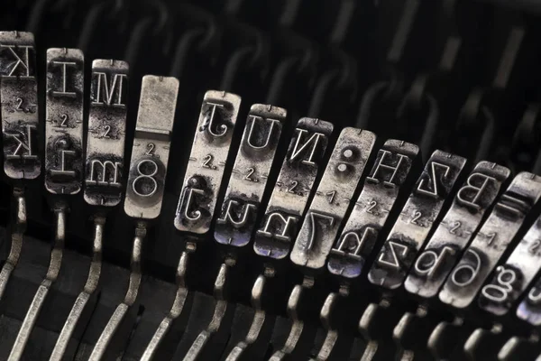 Close Van Vintage Typemachine Brieven — Stockfoto