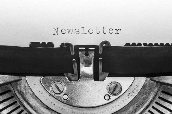 Newsletter Digitata Una Macchina Scrivere Vintage — Foto Stock