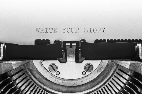 Γράψτε Την Ιστορία Σας Πληκτρολογήσει Μια Vintage Γραφομηχανή — Φωτογραφία Αρχείου