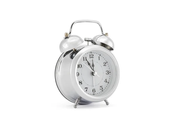 Old Style Alarm Clock Clipping Path White Background — Stock Photo, Image