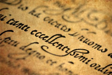 16. yüzyıldan kalma eski bir el yazısı. 