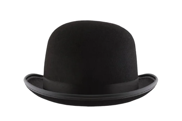 Cappello Bombetta Nero Isolato Sfondo Bianco — Foto Stock