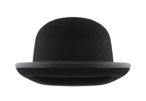 Chapeau Melon Noir Isolé Sur Fond Blanc — Photo