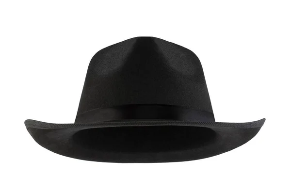 Black Retro Hat Isolated White Background Clipping Path — Stock Photo, Image